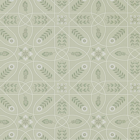 Morris & Co Brophy Trellis in Sage Linen  Wallpaper - Picture 1 of 6